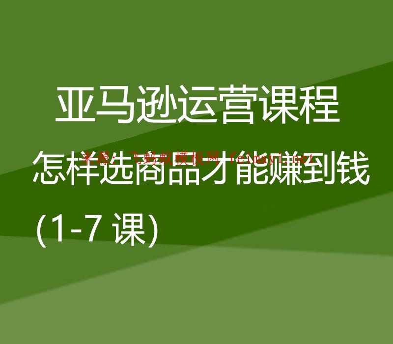  亞馬遜運營課程Amazon：怎樣選商品才能賺到錢（1-7課） 